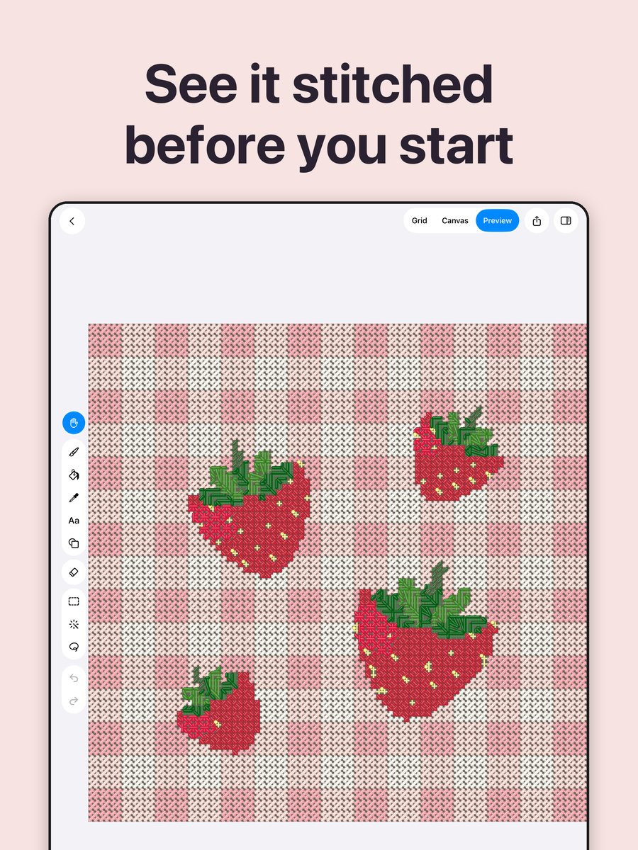 See it stitched before you start, on iPad